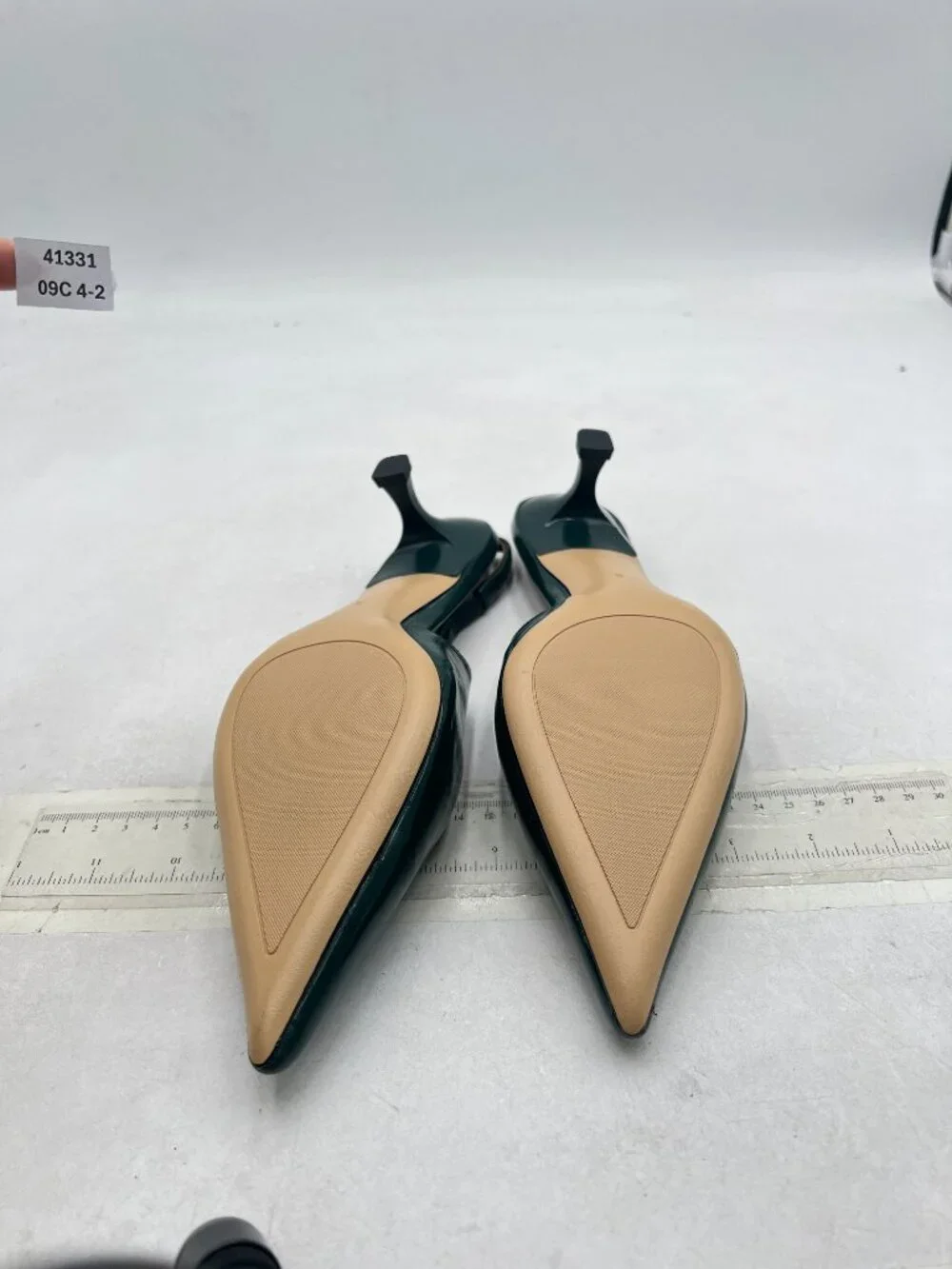 FSJ Dark Green Kitten Heel Slingback Sandals Pointy Toe Sexy Pumps Party Shoes